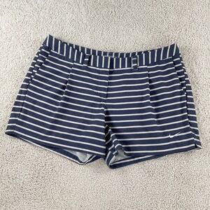 Nike Golf Dri-FIT Navy Blue White Striped Performance Shorts Womens 12